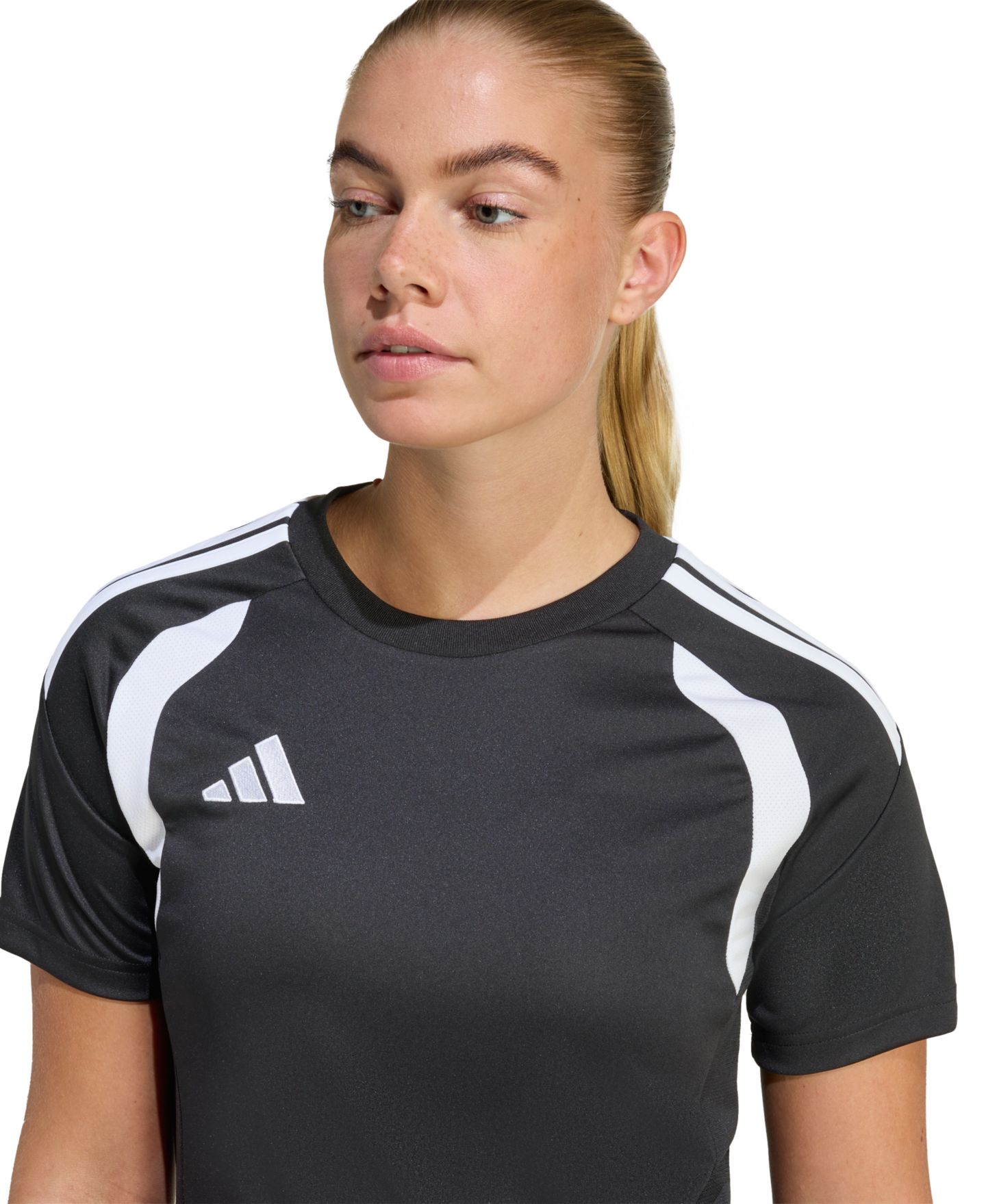 Женская футболка adidas Tiro 26 League Soccer Jersey T-Shirt, цвет: Чёрный / Белый — фото 4
