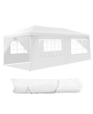 10'x20' Outdoor Canopy Weather-resistant Tent Wedding Party Tent 6 Sidewalls W/Carry Bag