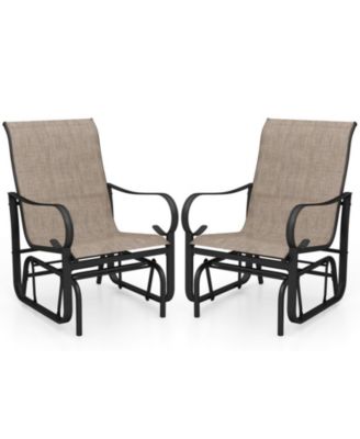 Mesh Glider Chair Set of 2 with Metal Frame