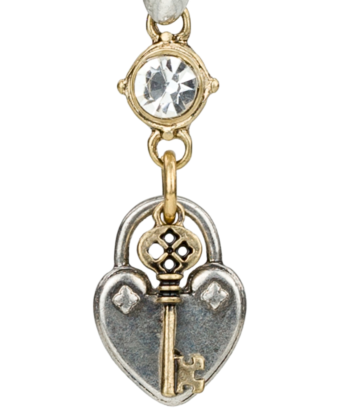 Patricia Nash Gold-Tone Plated Heart and Key Drop Earrings