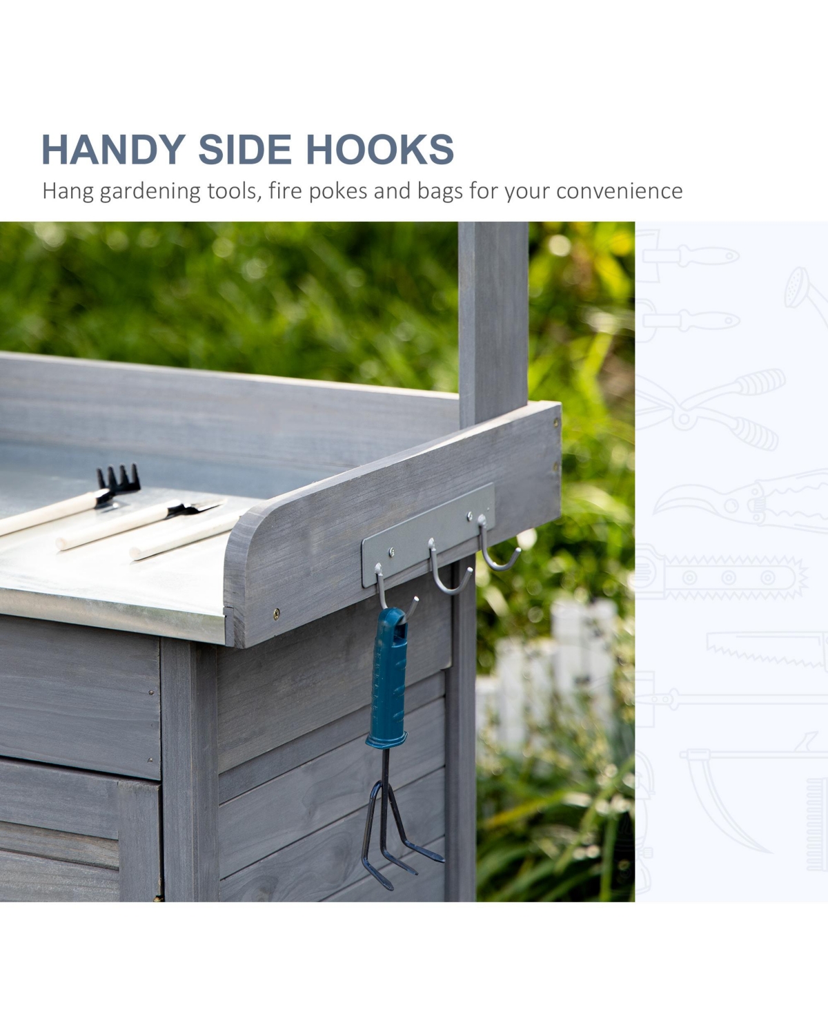 Outsunny Potting Bench Prep Table with Faucet, and Storage,