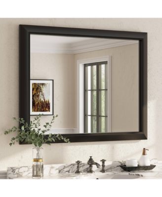 32" x 40" Inch Thick Metal Framed Wall Mirrors for Bedroom, Rectangle Wall-Mounted Mirrors