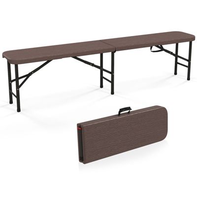 6 Feet Folding HDPE Bench with 1320 LBS Capacity and Handle Lock