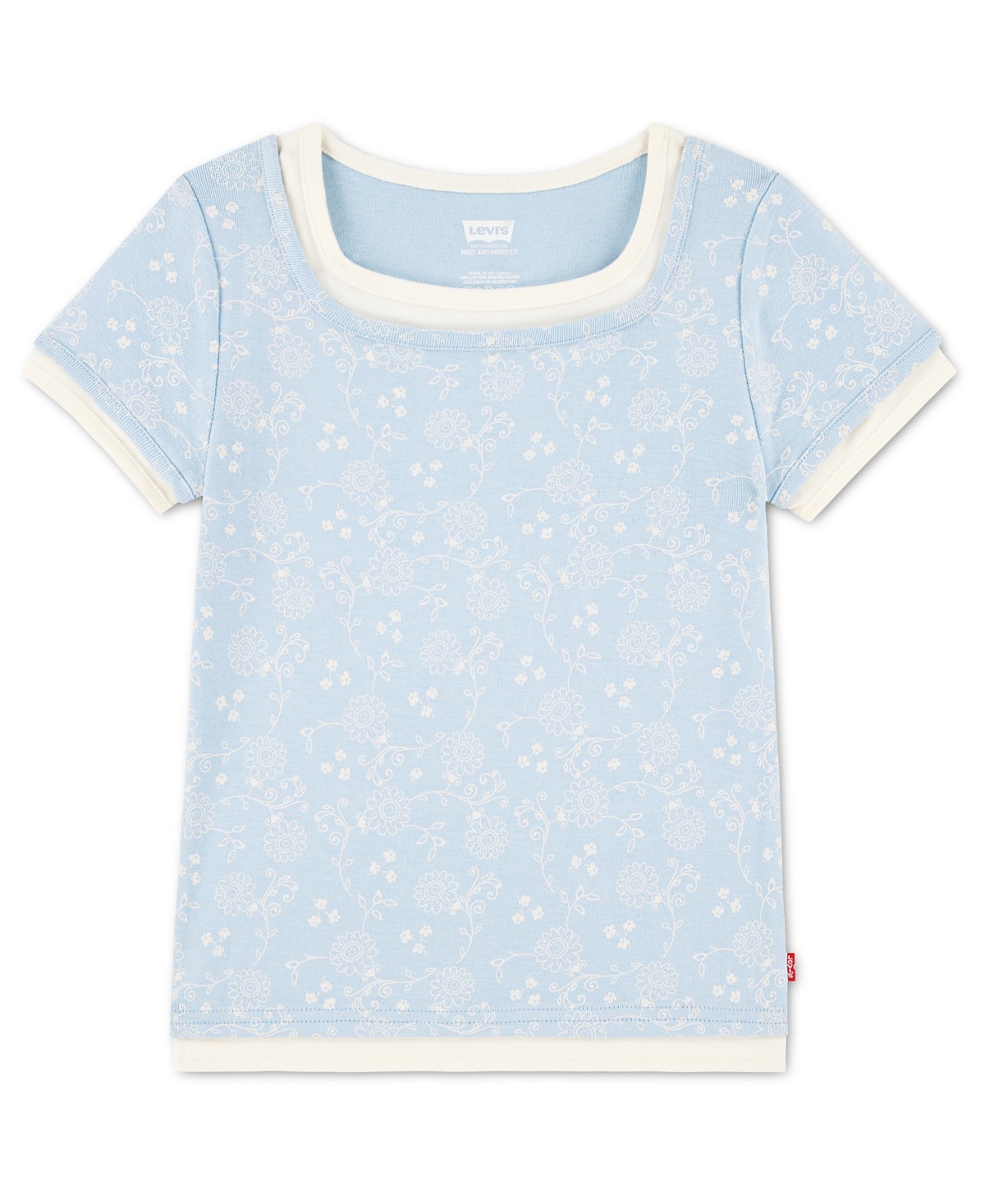 Детские Levi's Girls' 7-16 Layered Short-Sleeve T-Shirt — фото 1