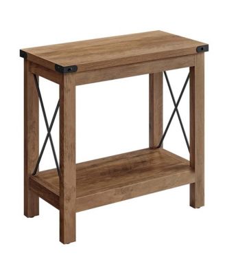 Side Table with Bottom Shelf Storage for Living Room Bedroom