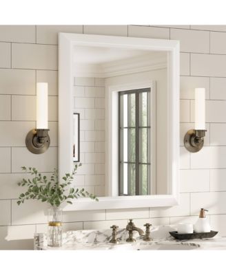 28" x 36" Inch Thick Metal Framed Wall Mirrors for Bedroom, Rectangle Wall-Mounted Mirrors