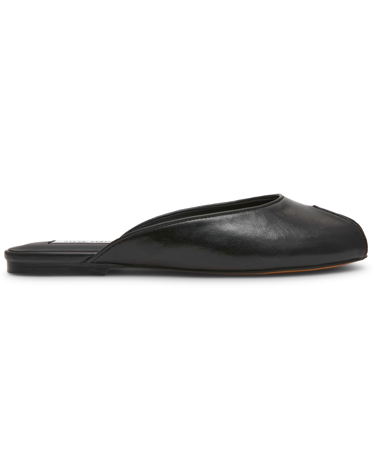 Женские слипоны-балетки Steve Madden Bloss с открытым носком, цвет: Чёрный кожаный — фото 2