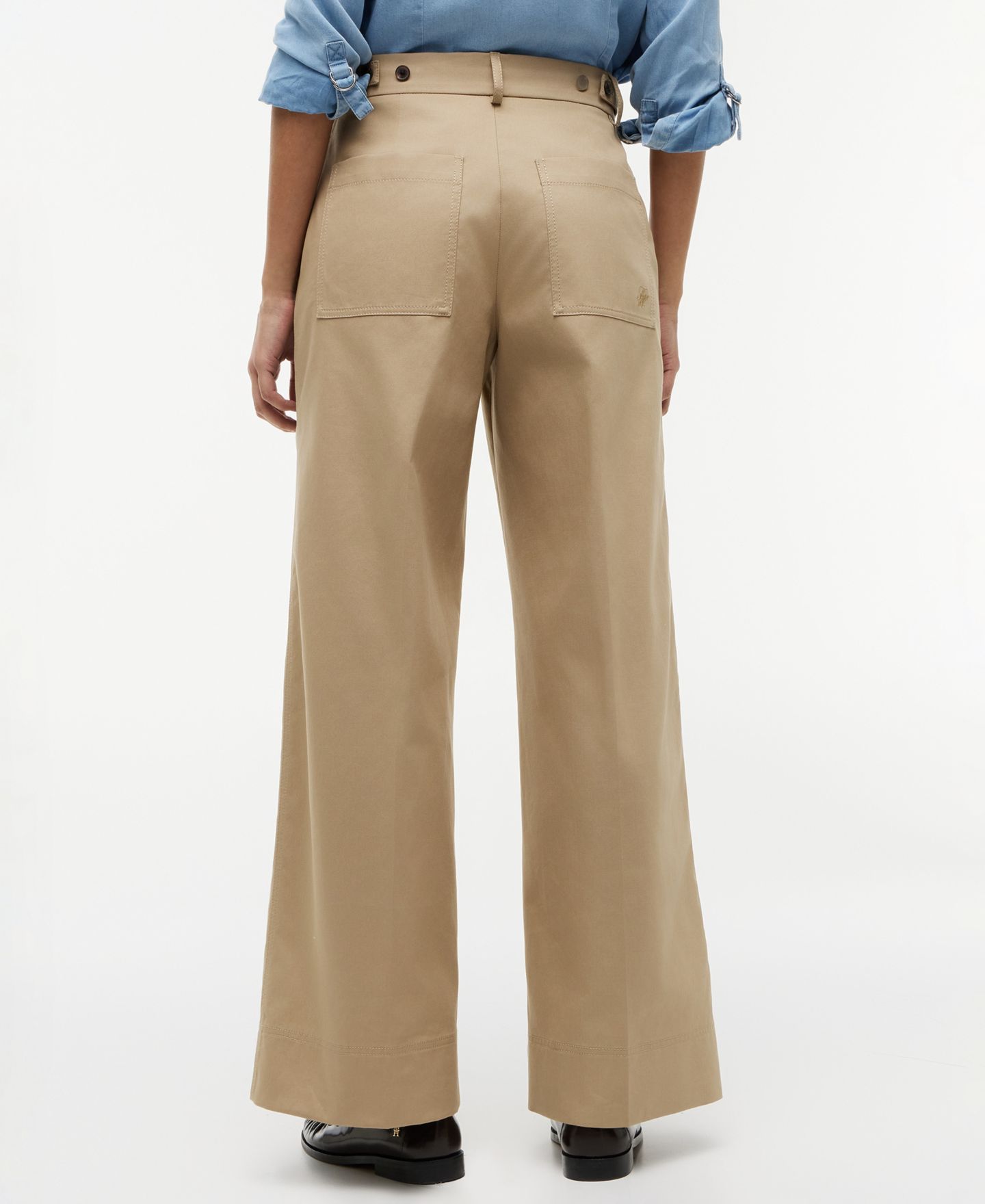 Женские брюки Tommy Hilfiger Cotton Wide-Leg Chino, цвет: Верблюжий — фото 5