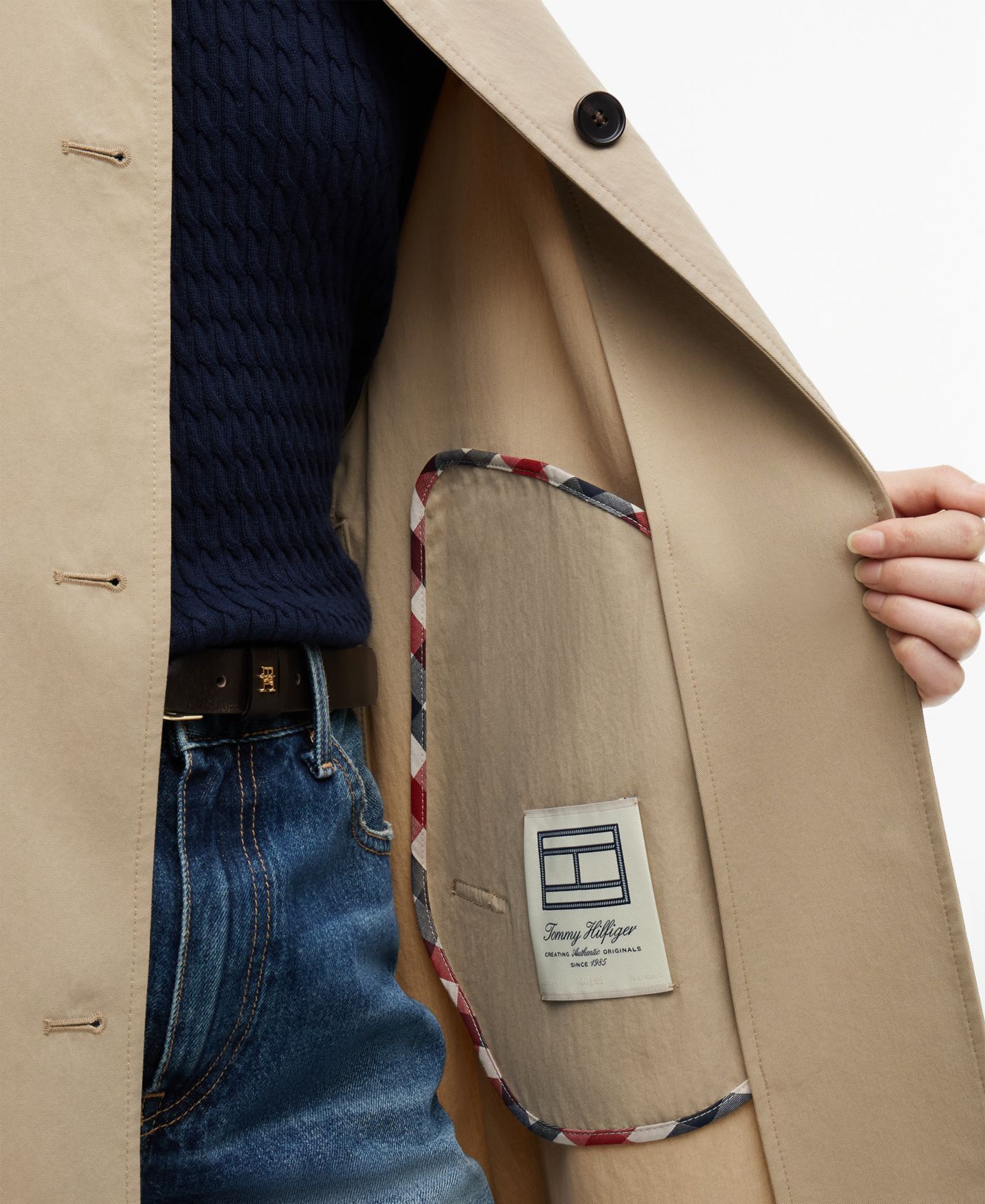 Женское пальто Tommy Hilfiger Cotton Button-Front, цвет: Верблюжий — фото 3