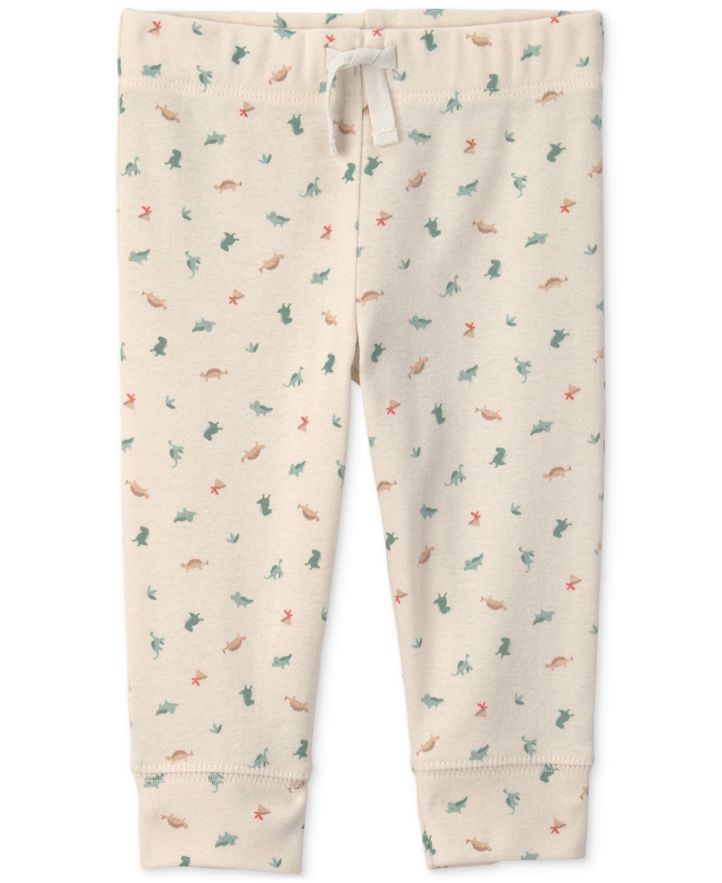 Комплекты Carter's Dinosaur Long-Sleeve Top, Pant, Bandana, and Socks, 4-Piece Set для мальчиков-малышей, цвет: Зелёный / Слоновая кость — фото 2