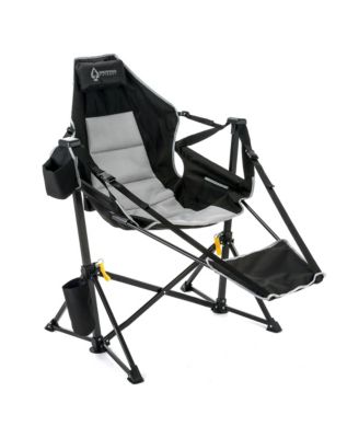 2-Pack Folding Hammock Camp Chair, Detachable Footrest, Padded Headrest Seat, 2x Large Cup Holders, Supports 300lbs.