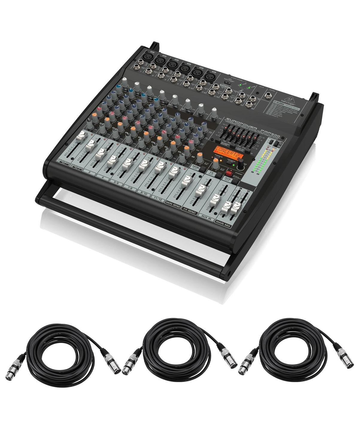 Behringer Europower PMP500 500W 12-Channel Powered Mixer with Klark Teknik Multi-fx Proces sor, Compressors, Fbq Feedback Detection System