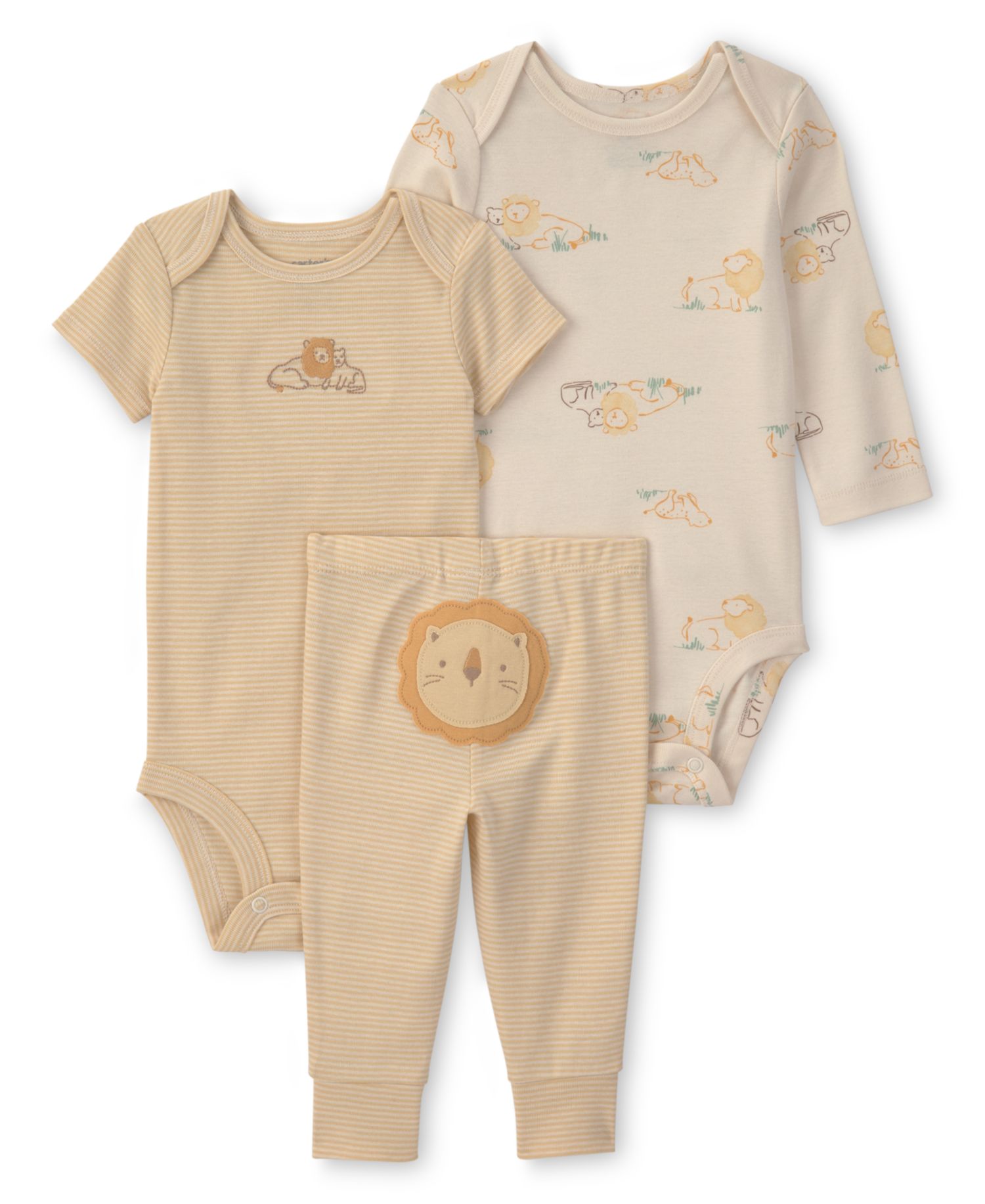 Baby Boys' and Girls' Crewneck Bodysuit and Pants, 3-Piece Set