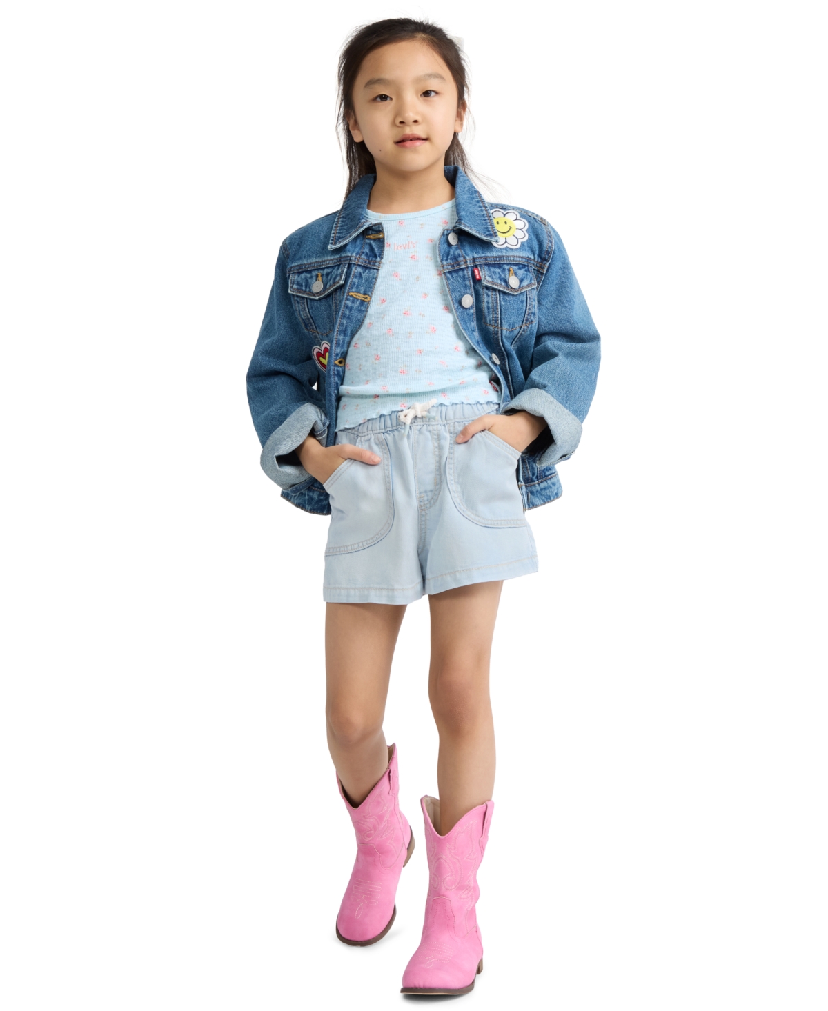 Levi's Girls' 4-6x Denim Parachute Shorts