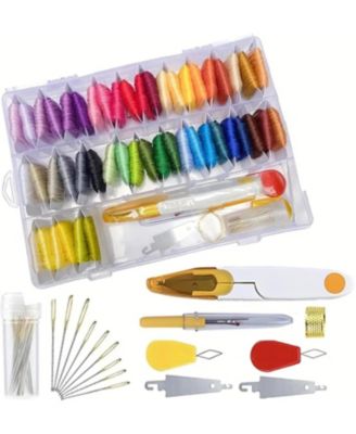 67 Pieces  50 Color Embroidery Floss Kit Storage Box Stitching Threads Sewing Accessories DIY Cross Set Adults Beginner