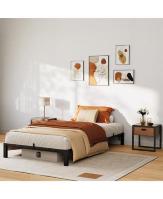 Heavy Duty Metal Platform Bed Frame - 8 INCH Height, Reinforced Iron Slats and Legs, 800 lbs Capacity, Noise Free