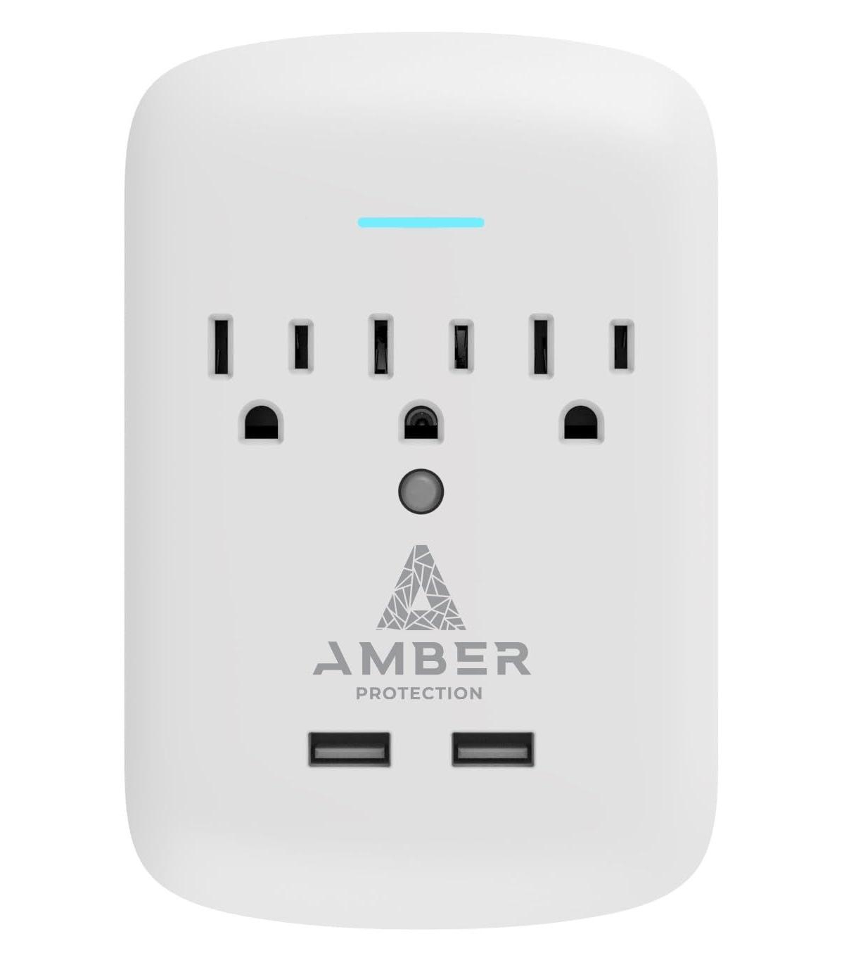 Amber Protection 3 Outlet Surge Surge Protector 2024