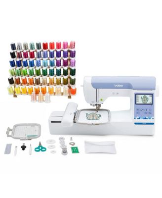 Elite PE900 Embroidery Machine Bundle with 63-Color Thread Set