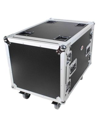 T-10RSS24 10U ATA Deluxe Flight Road Case with 4" Casters for Amplifier Rack Mount Module, 24" Rail Depth