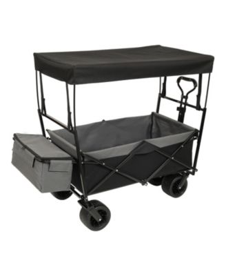 480lbs Collapsible Storage Wagon Utility Carts w/ Mosquito Net, Ice Pack, Removable Canopy