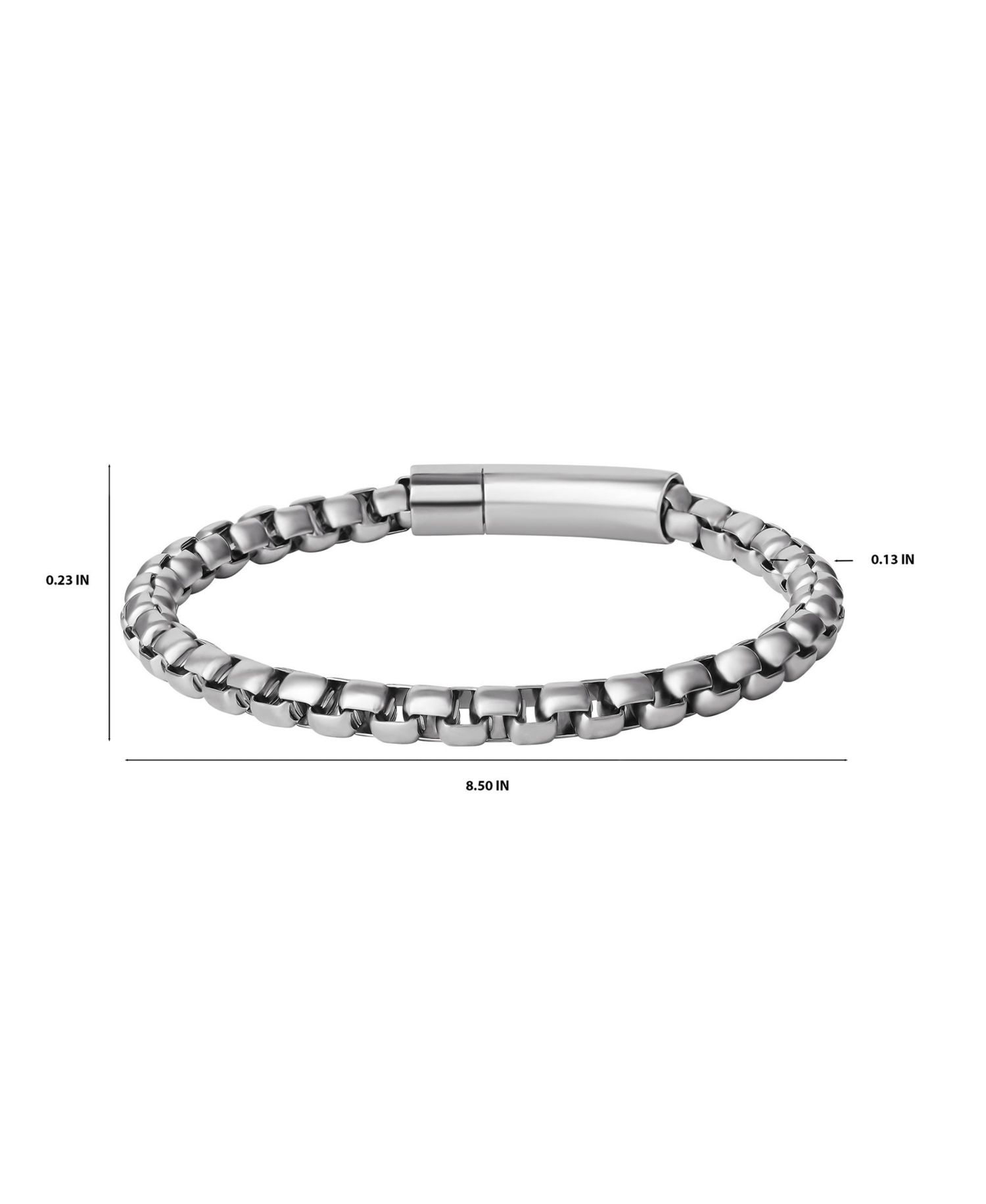 Men's Silver-Tone Box Chain Bracelet