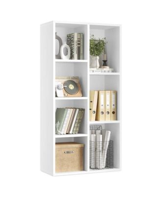 Modern Bookshelf with 7 Cube Compartments Storage Shelf