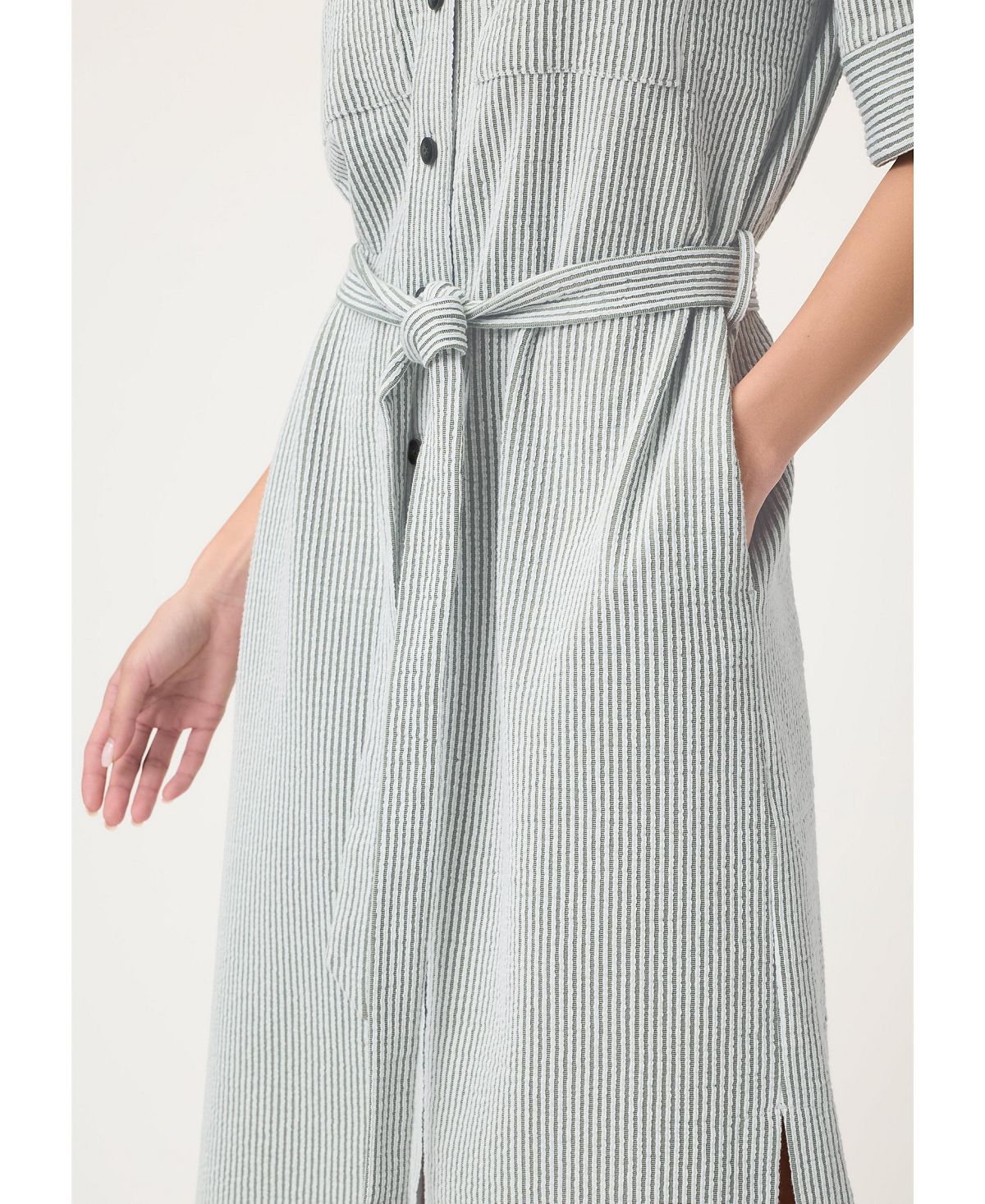 Olsen Women's Seersucker Shirt Dress view 6 — MAYCSS fashion products