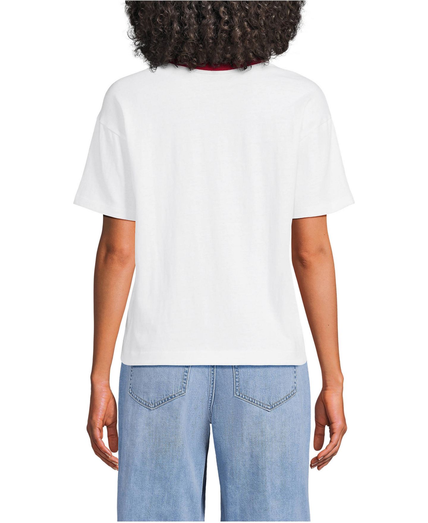 Женская футболка Lands' End Short Sleeve Mariner, цвет: Cherries / Белый — фото 2