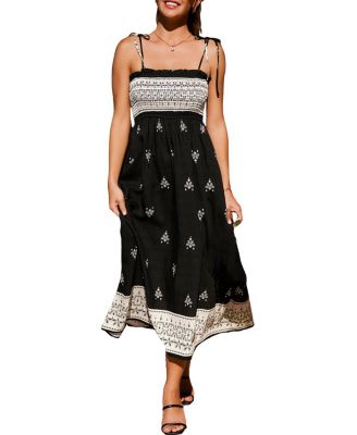 Women's Smocked Strapeless Beach Dress
