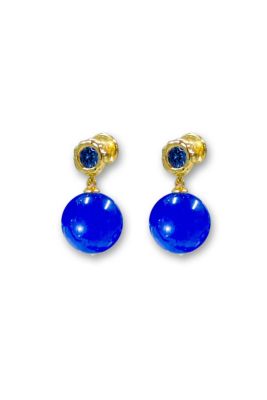 Classicharms Tia Royal Blue Chalcedony Drop Earrings - Royal blue