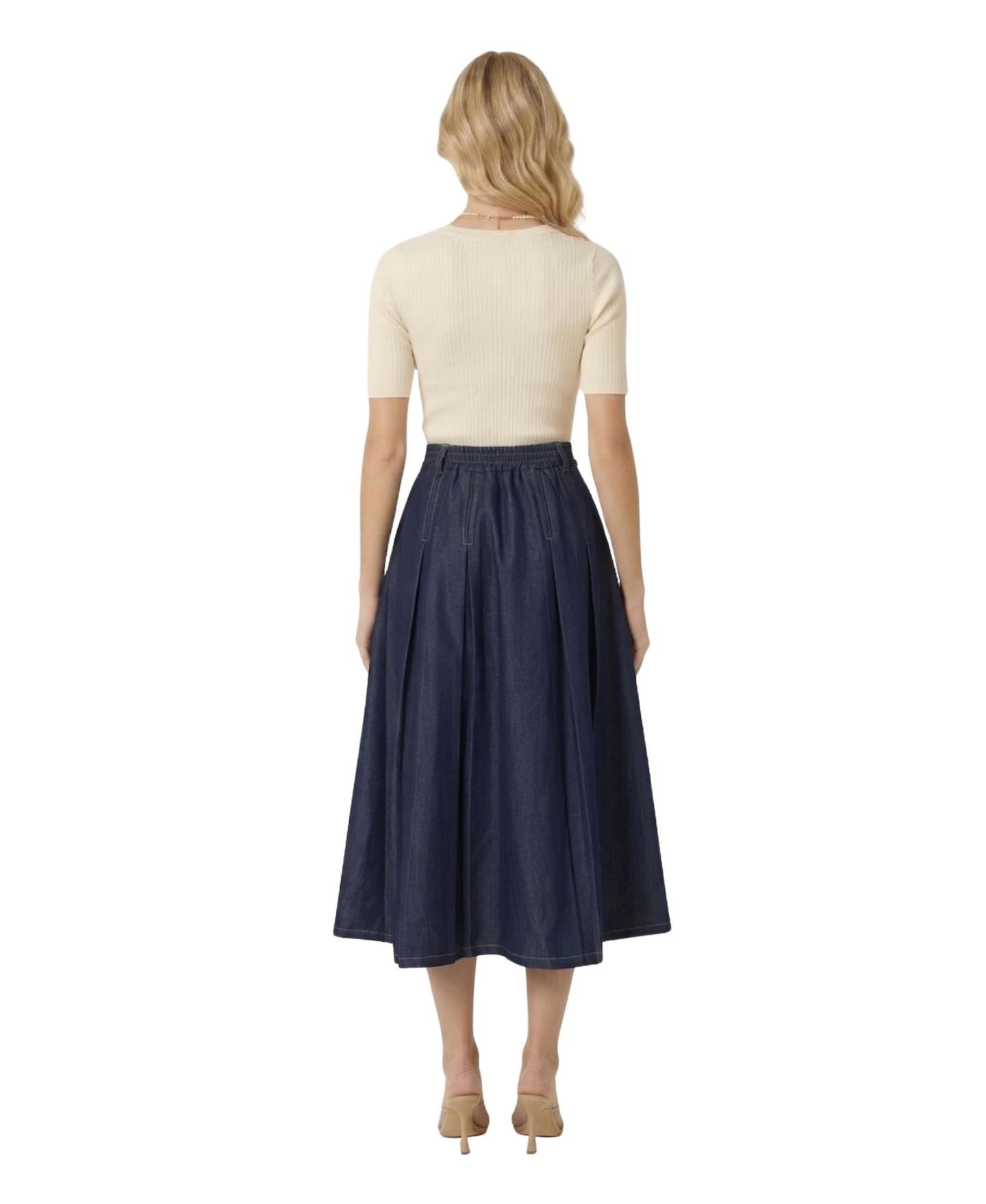 Женская юбка Modenaire High-Waist Pleated A-Line Midi — фото 9
