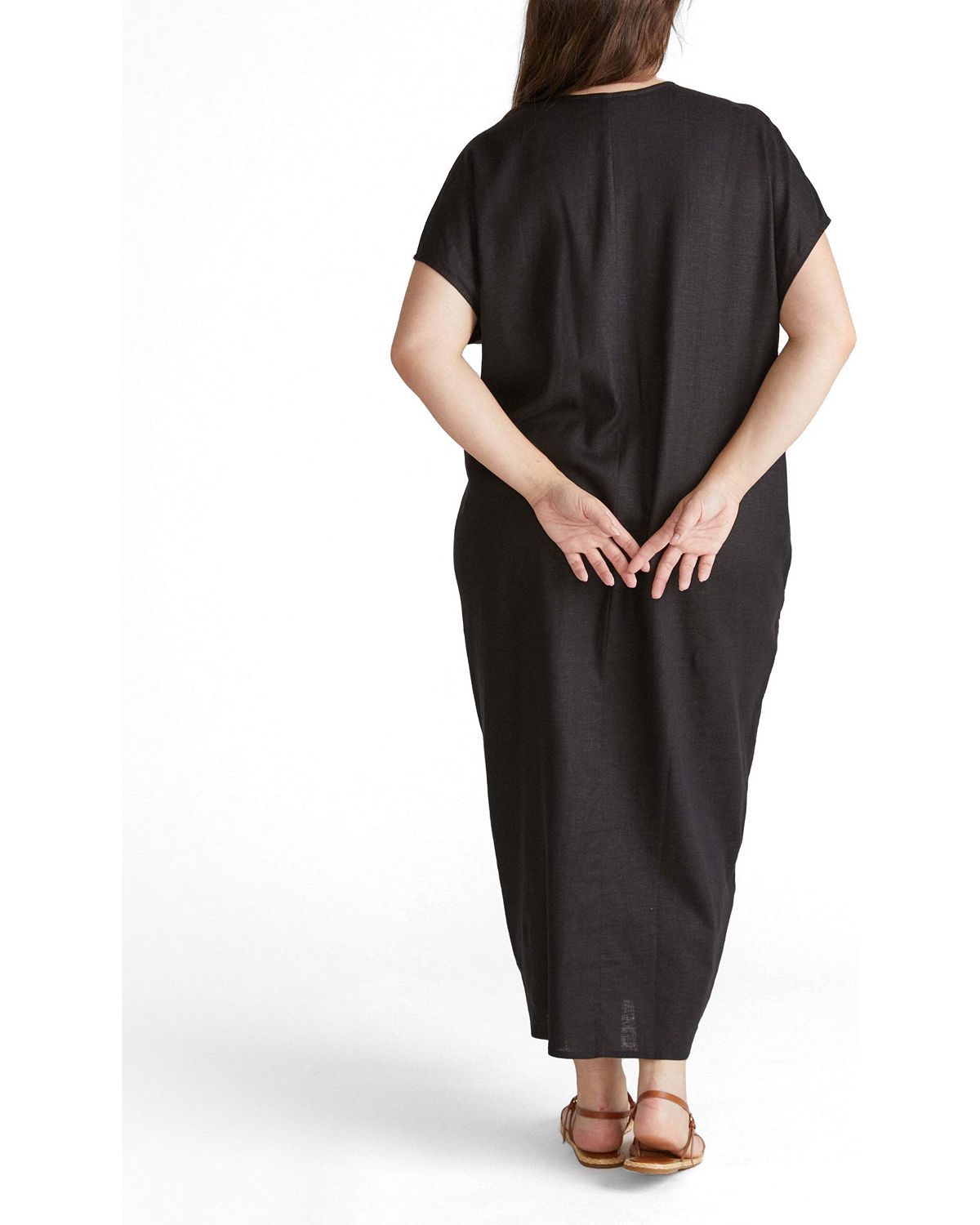 Universal Standard Plus Size Cabana Linen Kaftan view 2 — MAYCSS fashion products