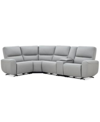 Symond 5-Piece Leather 3 Power Motion Sectional Sofa