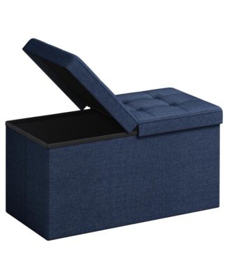 Round 30 Inch Storage Ottoman with Lift-Top Flipping Lid Design
