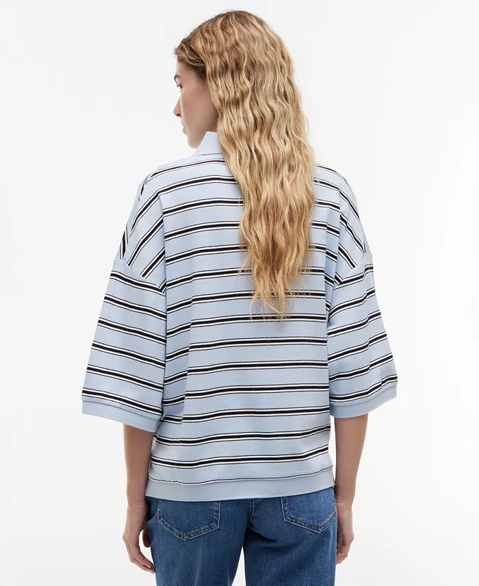 Women's Multi-Stripe Oversized Polo Shirt - thumbnail 8
