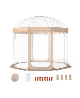 Pop Up Clear Bubble Tent 10x10 ft for 8-10 People, 540-Degree Panoramic PVC Weatherproof Pod