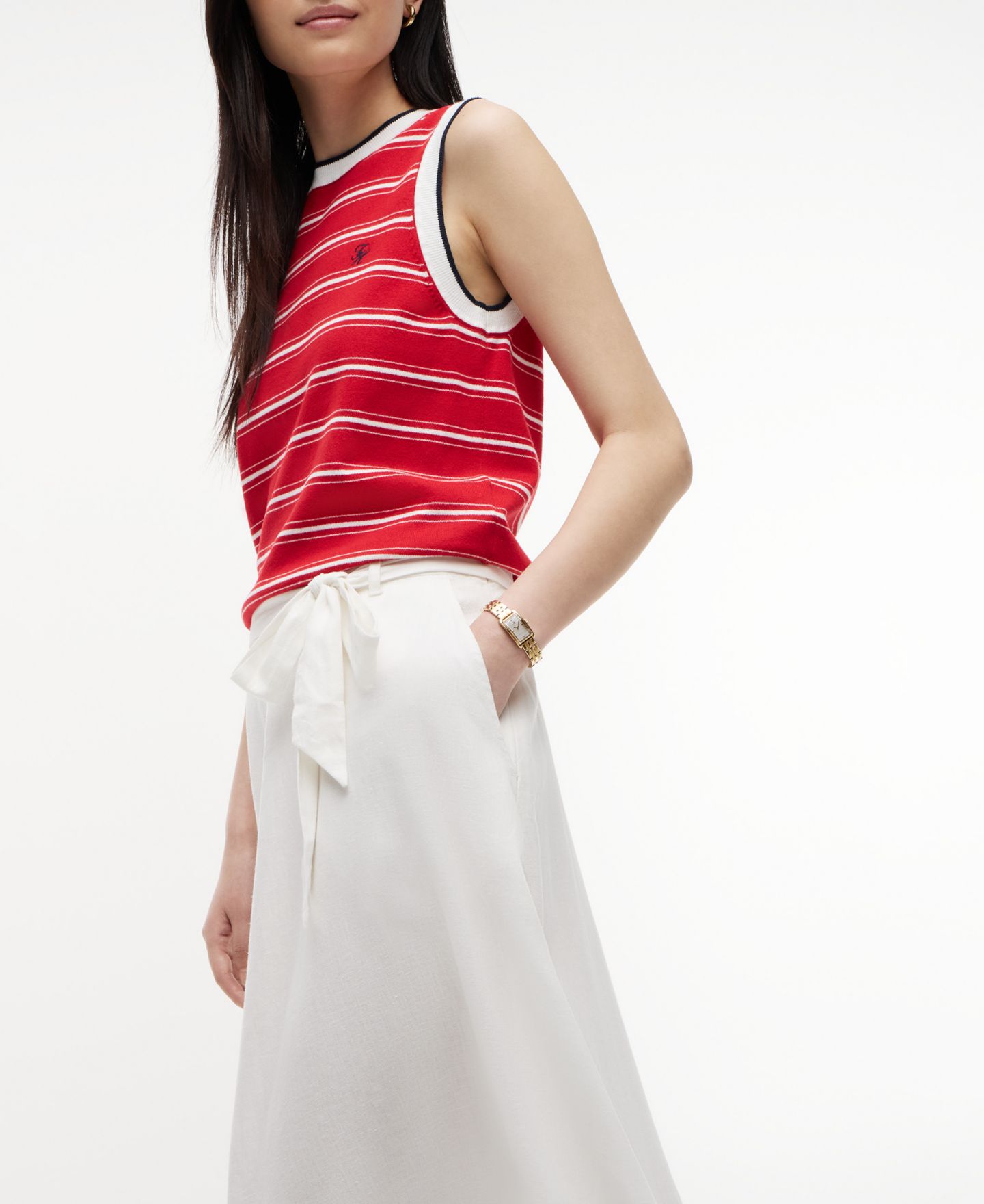 Женская юбка Tommy Hilfiger Belted Midi, цвет: Экрю — фото 4