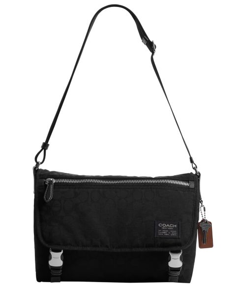 Мужские сумки COACH Signature Messenger, цвет: Чёрный