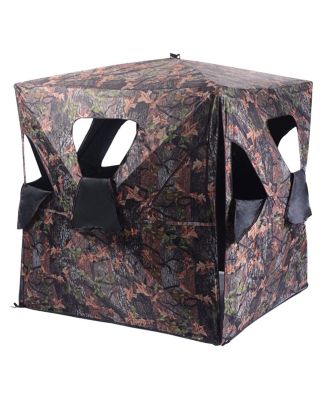 Pop Up Hunting Ground Blind, Portable Deer and Turkey Camouflage Concealment Tent with Carry Bag
