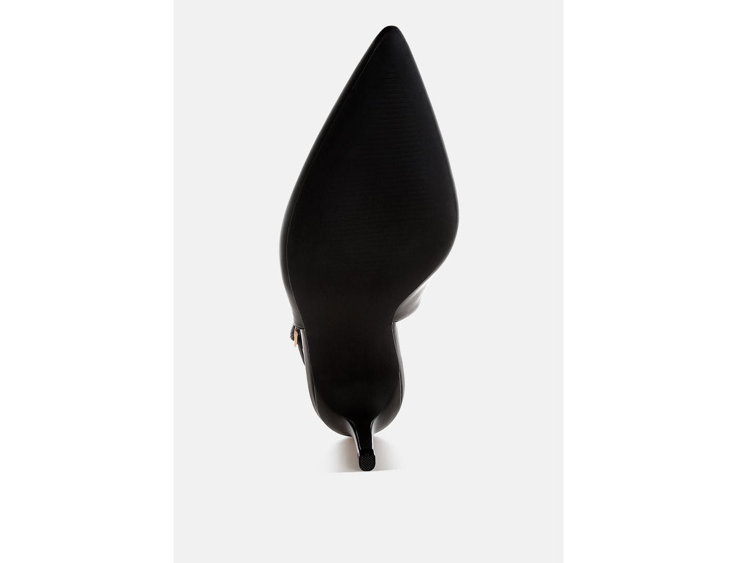 Женские туфли London Rag Jaoba Pointed Toe Pin Buckle Slingbacks, цвет: Чёрная искусственная кожа — фото 3