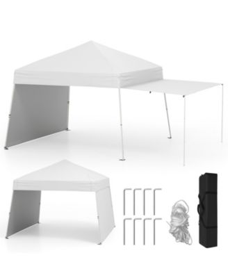 14 x 9.2 feet Pop-Up Canopy Tent with 2 Convertible Sidewalls and Awning