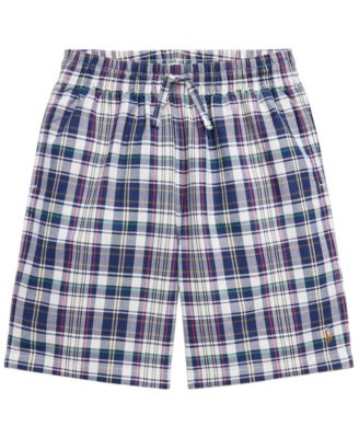 Boys' 8-20 Big Fit Plaid Cotton Oxford Shorts