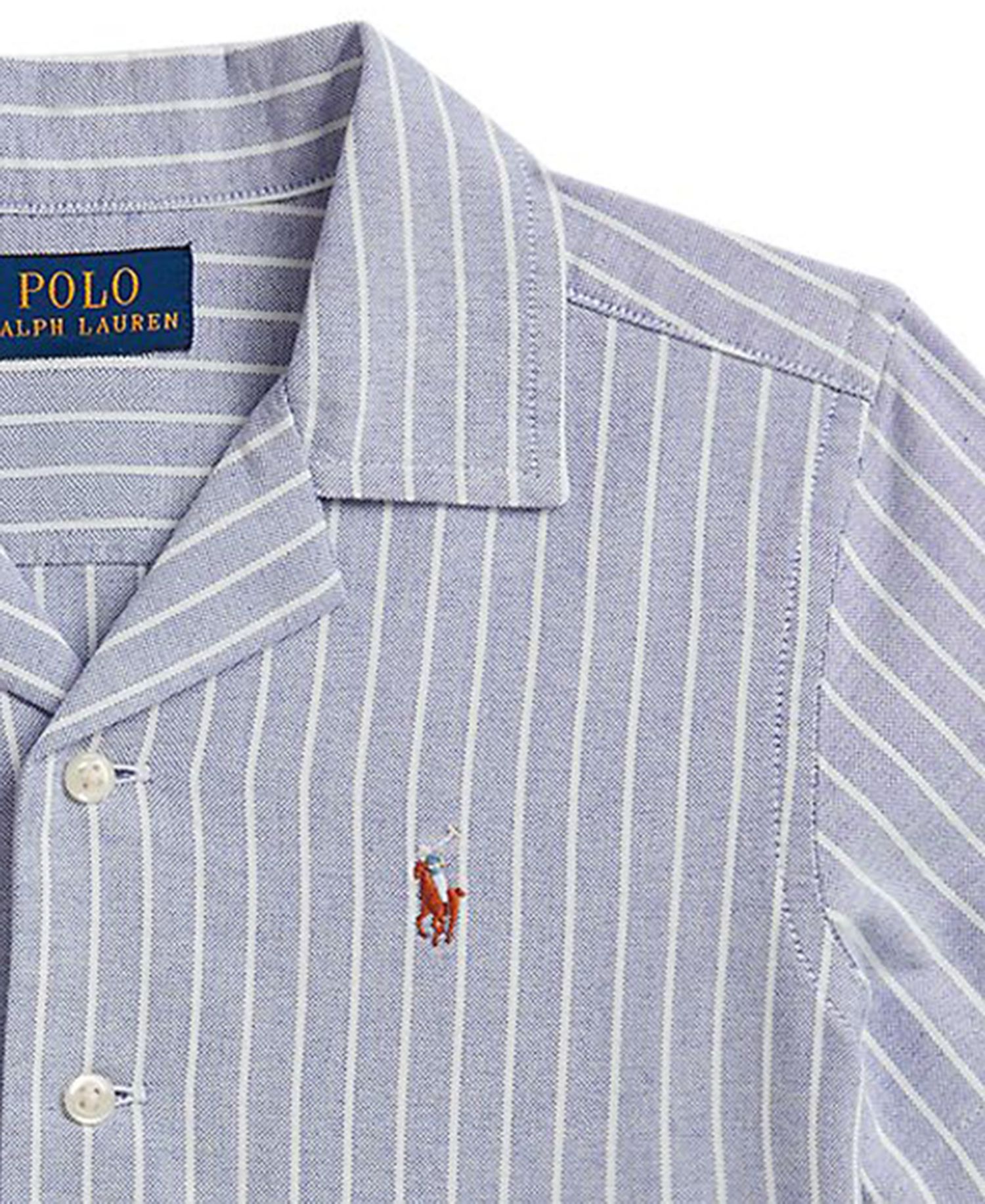 Boys' 2-7 Striped Cotton Oxford Camp Shirt