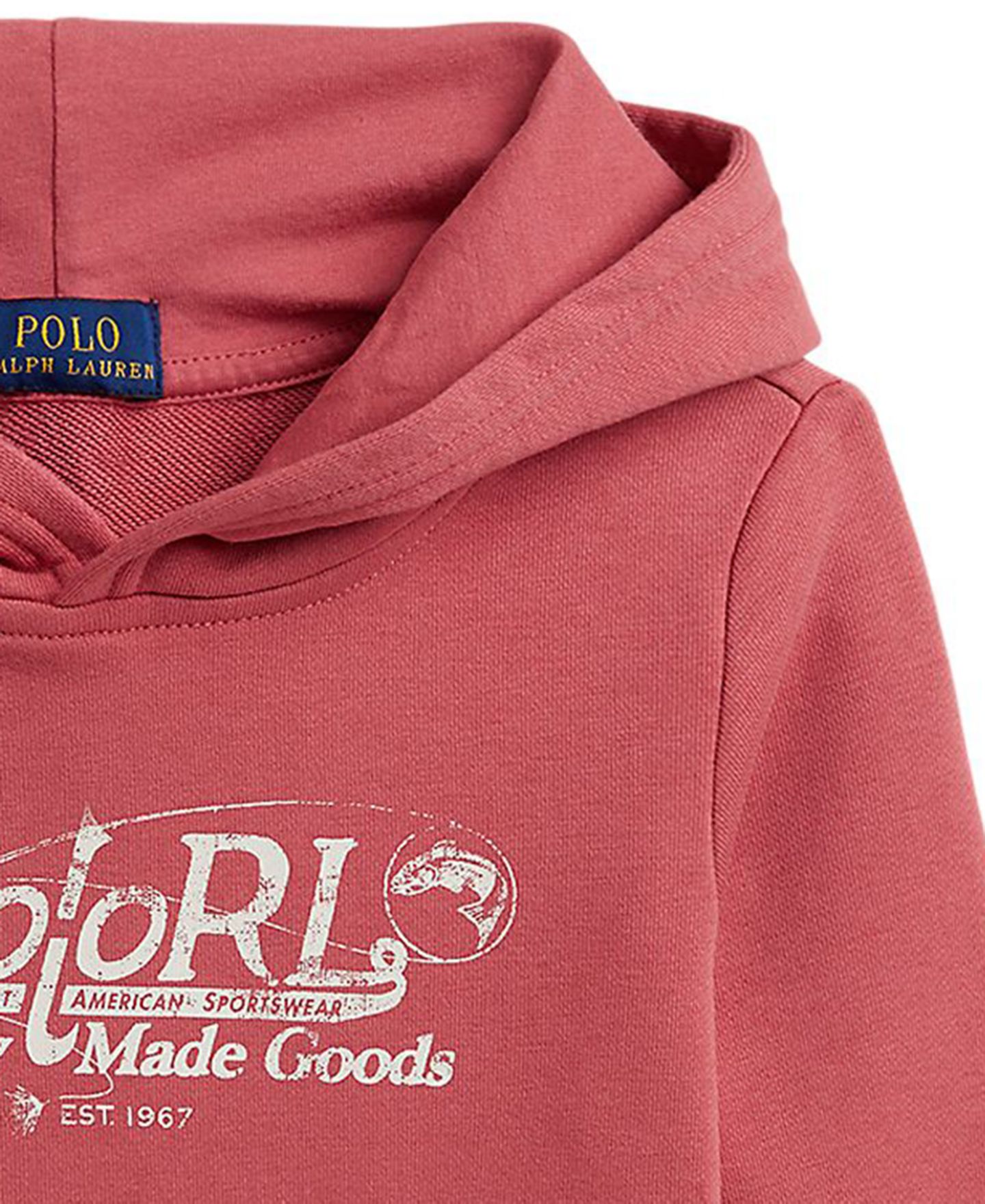 Худи Polo Ralph Lauren Logo French Terry Long-Sleeve для мальчиков, цвет: Ягодный — фото 3