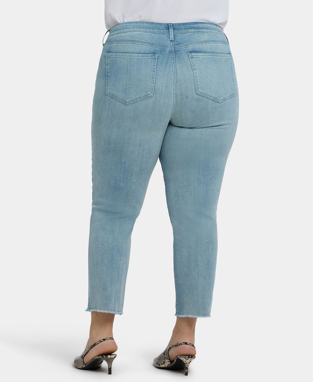 NYDJ Plus Size Sheri Ankle Fray Hem Jeans with Lift Tuck Technology view 5 — MAYCSS fashion products