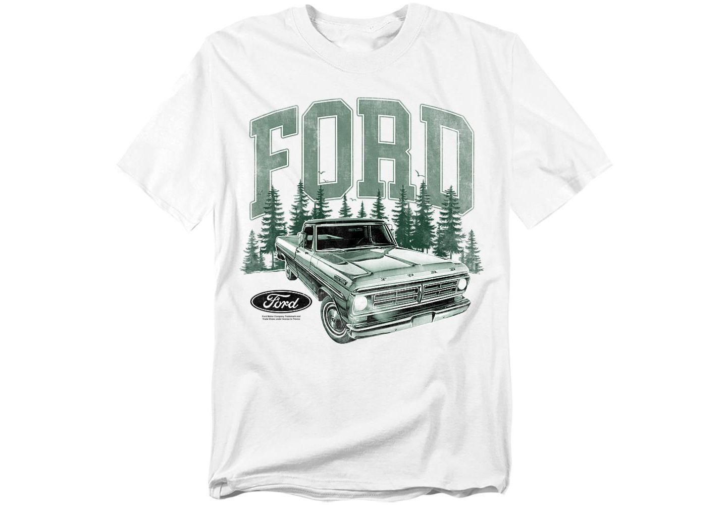 Мужская футболка Mustang Ford Trucks F150 Pickup Forest, цвет: Белый — фото 1