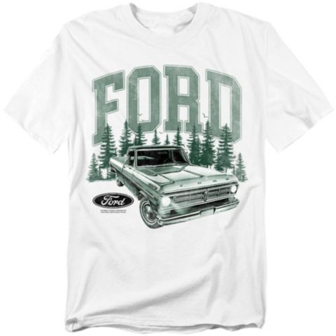 Мужская футболка Mustang Ford Trucks F150 Pickup Forest, цвет: Белый