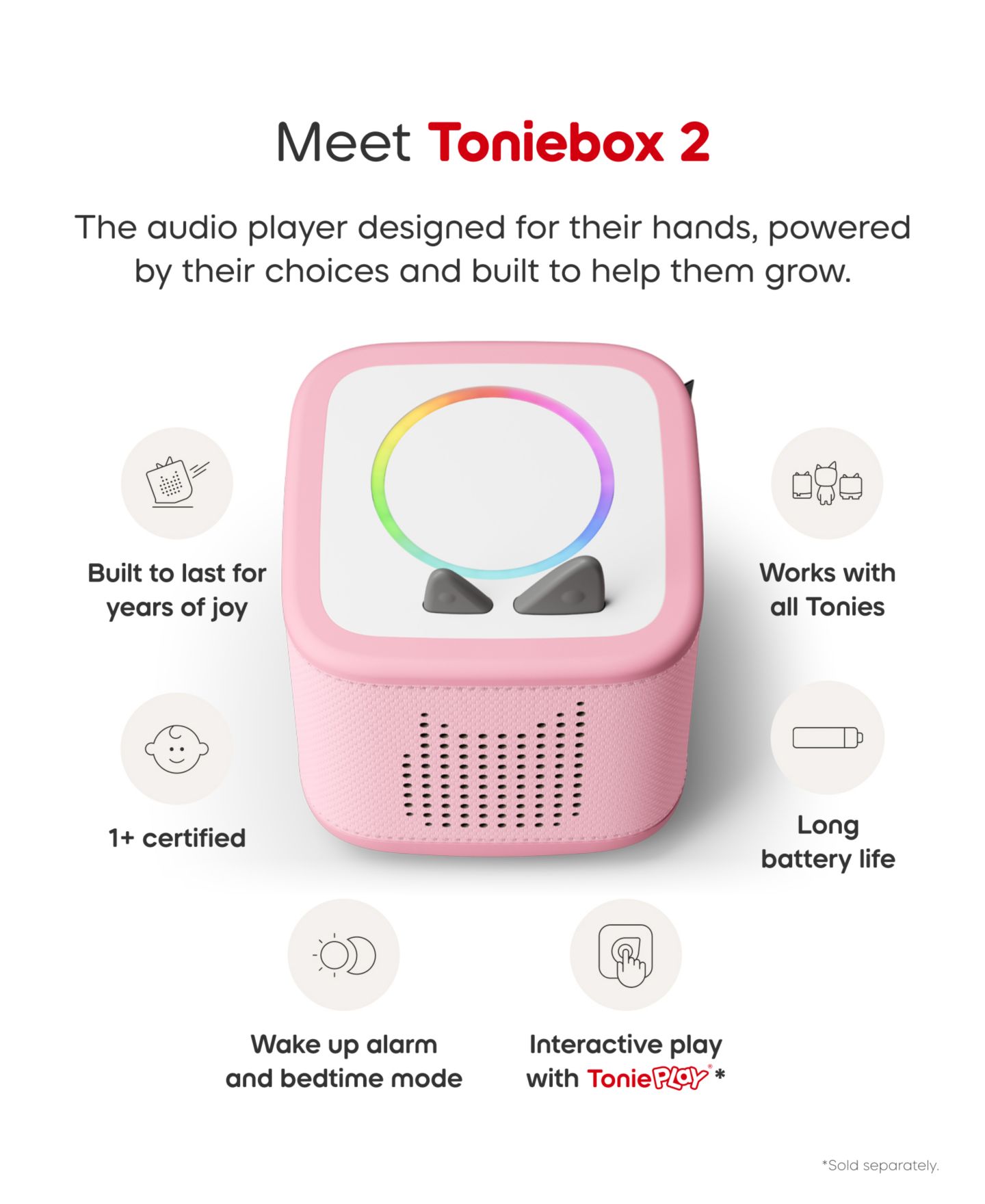 Детские игрушки Tonies Toniebox 2 My First Farm Set Starter Audio Player, Ages 1+ — фото 7