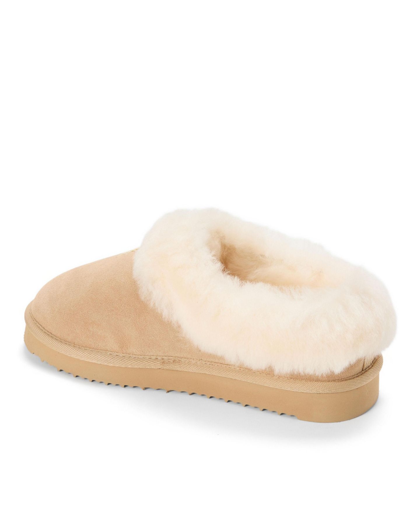 Женские тапочки Dearfoams Fireside by Adelaide Genuine Shearling Clog Slipper, цвет: Бежевый / Хаки — фото 5