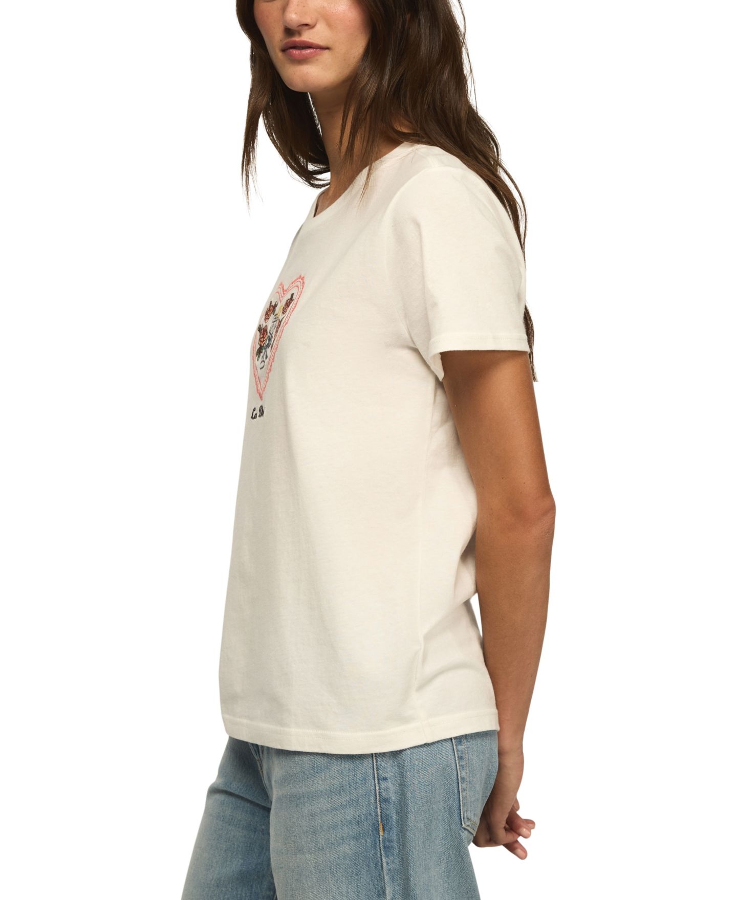 Женская футболка Lucky Brand Love Drunk Classic Crewneck, цвет: Яркий белый — фото 2